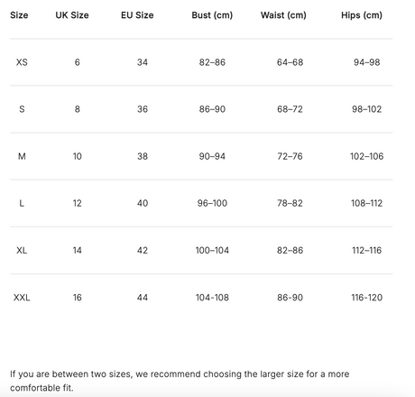 Size chart