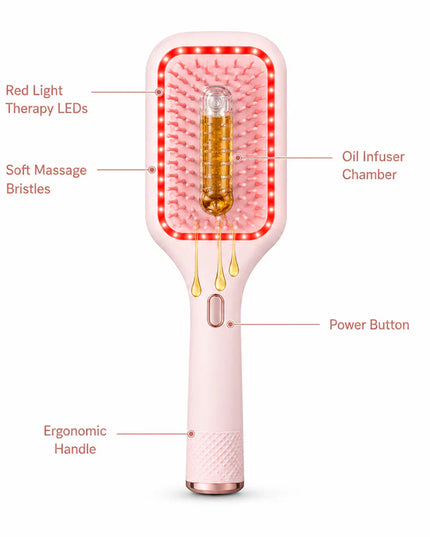 Red Light Hair Scalp Oil Brush