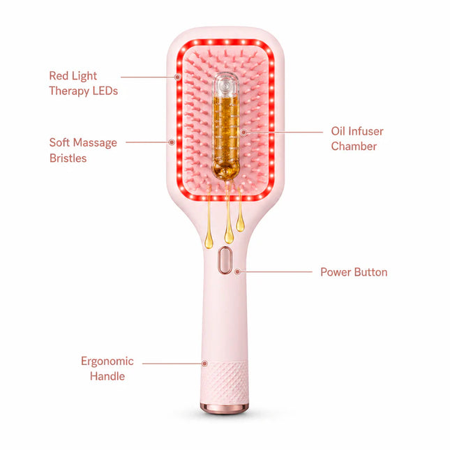 Red Light Hair Scalp Oil Brush